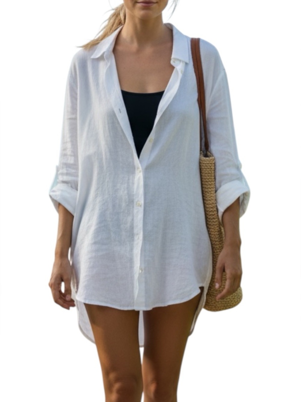 J Crew Original Beachwear Linen Cotton Tunic Top Shirt Dress S Coastal Beach